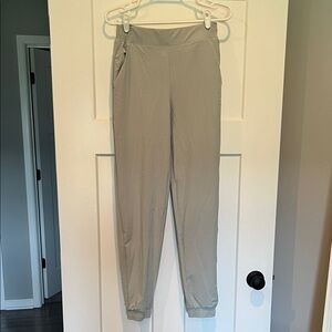 Athleta Women's Pale Green Jogger Pants with Pinstripe